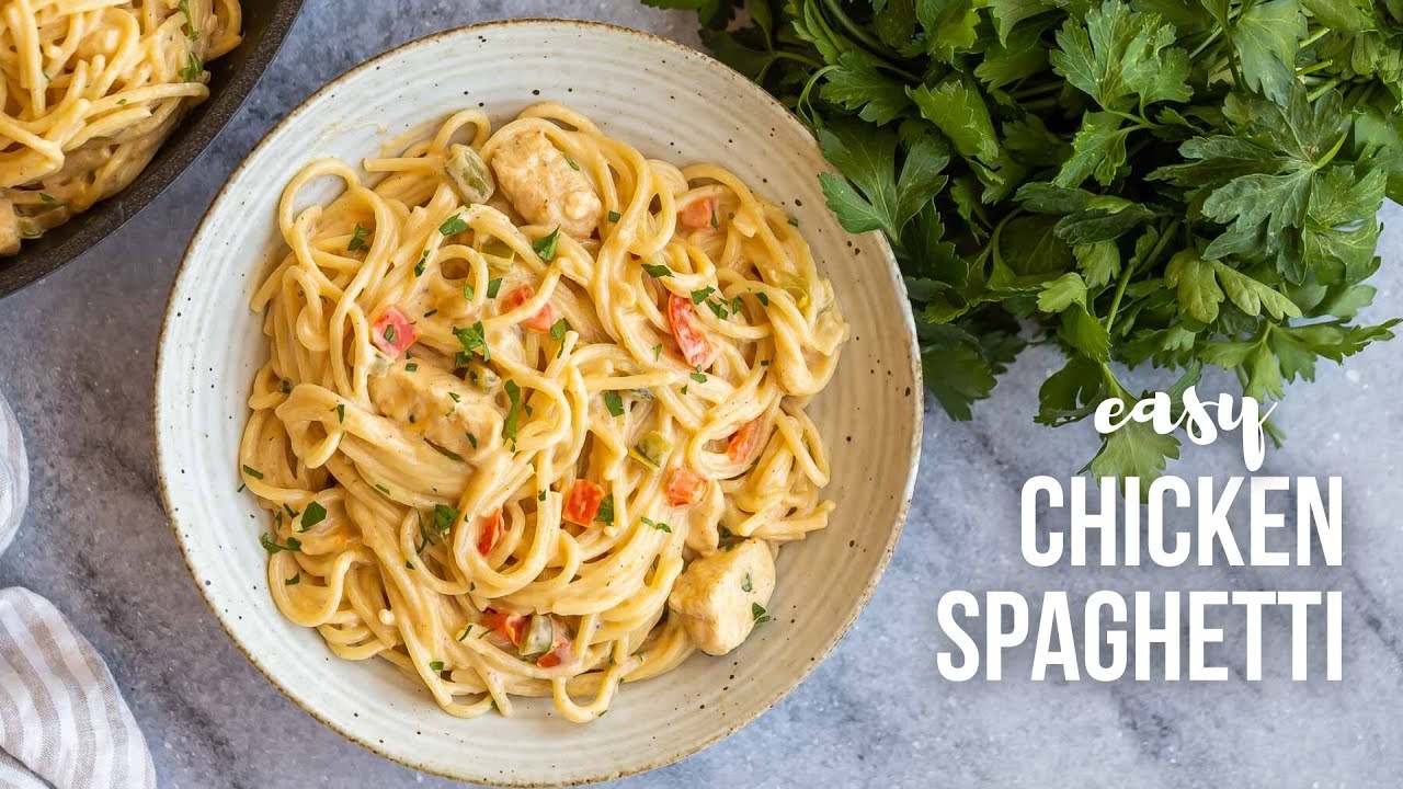 Easy Creamy Chicken Spaghetti | The Recipe Rebel - Home Of The Best ...