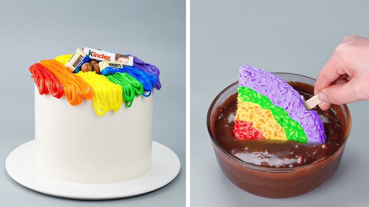 Amazing   Quick Colorful Cake Decorating Tutorials | So Yummy Rainbow Dessert Ideas