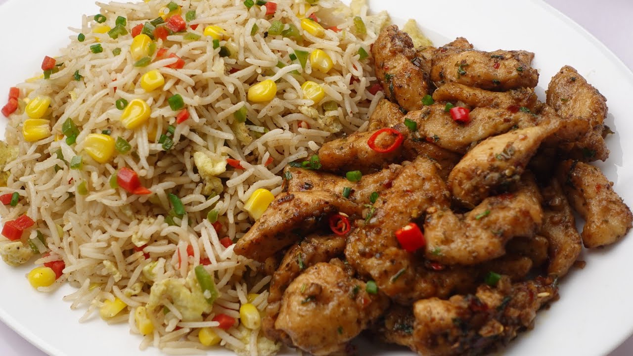 Butter Garlic Chicken with Corn Fried Rice By Recipes Of The World