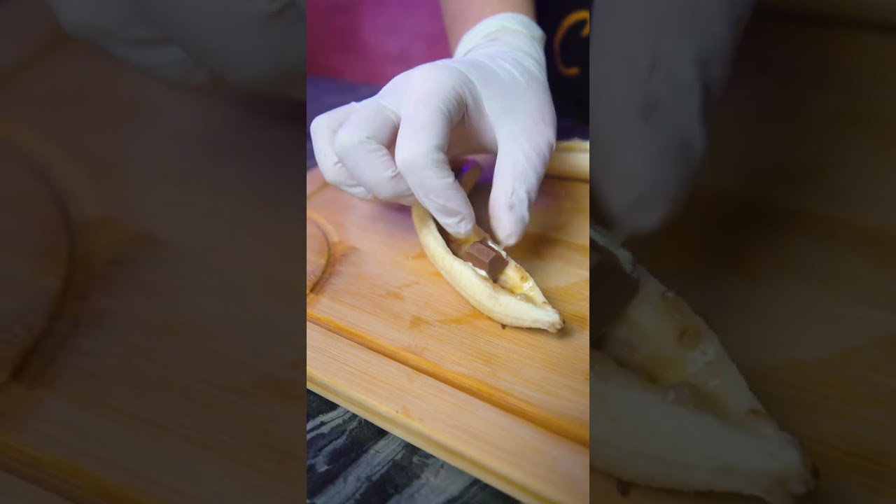 Banana Chocolate Rolls with Kinder | Dessert Recipe #shorts #kinder