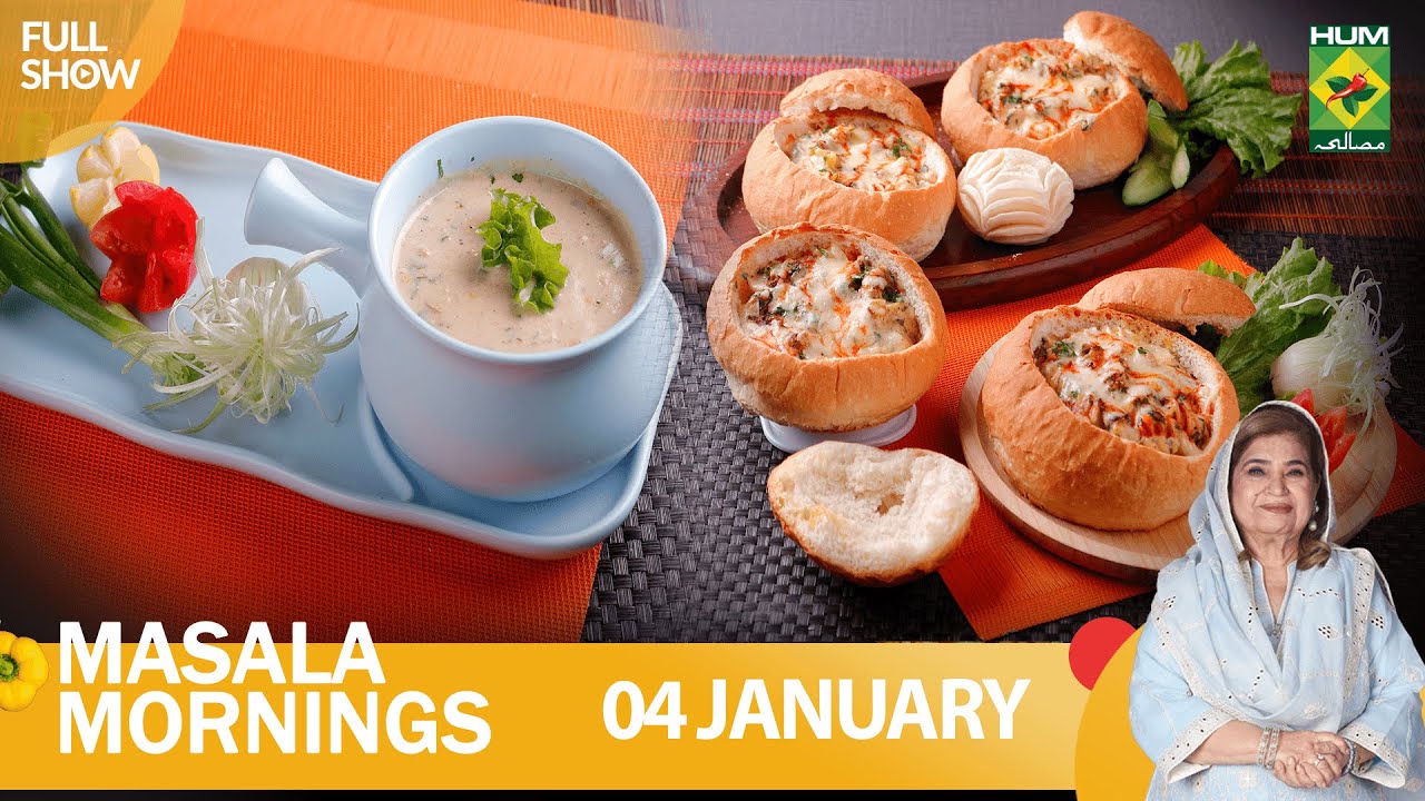 Masala Mornings – 04 Jan 2023 – Recipes: Chicken Corn Chowder & Pasta In Bread Bowl – Shireen Anwar