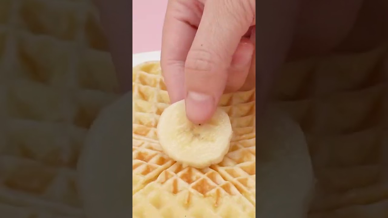 Strawberry Waffle Dessert with Colorful Ice Cream