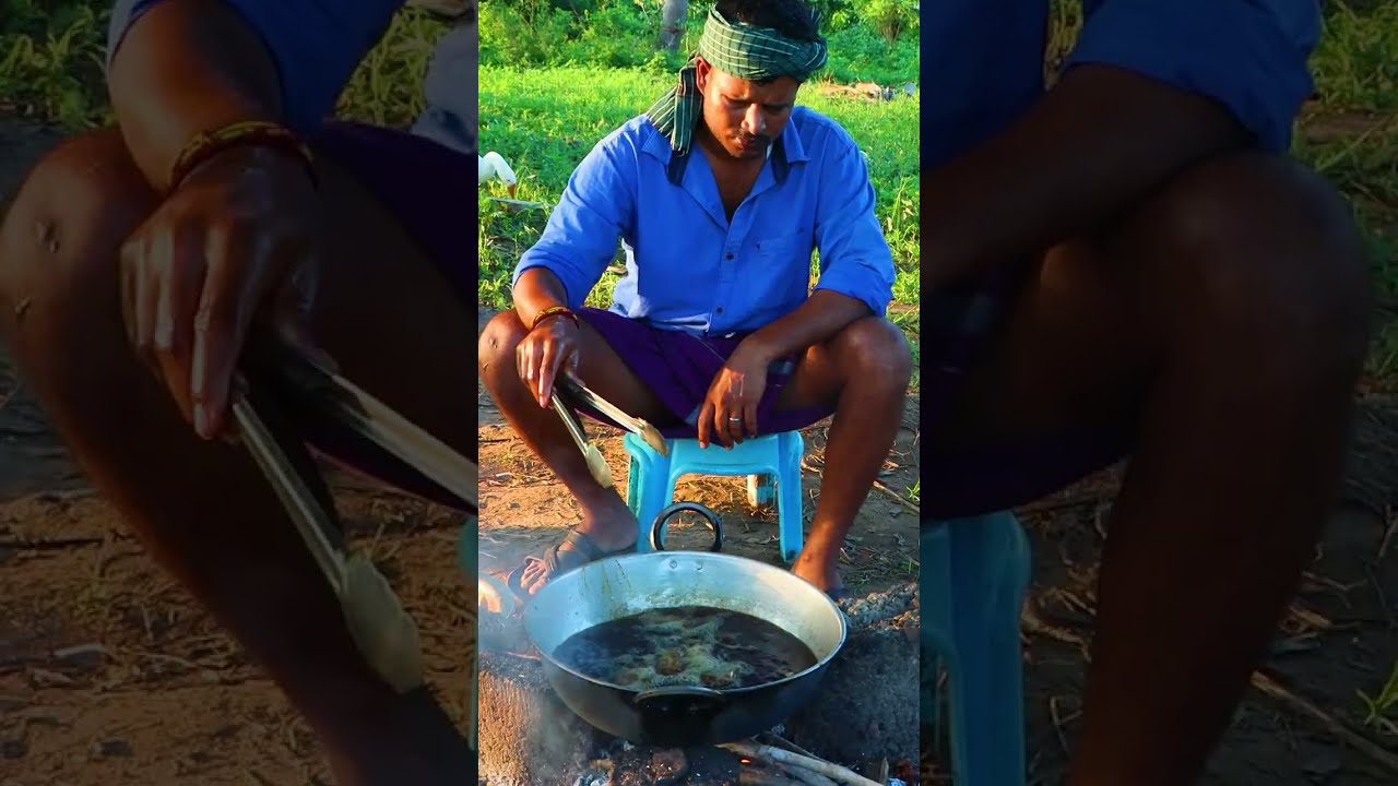 CHICKEN PARTS Cooking Eating in #villageman #shorts