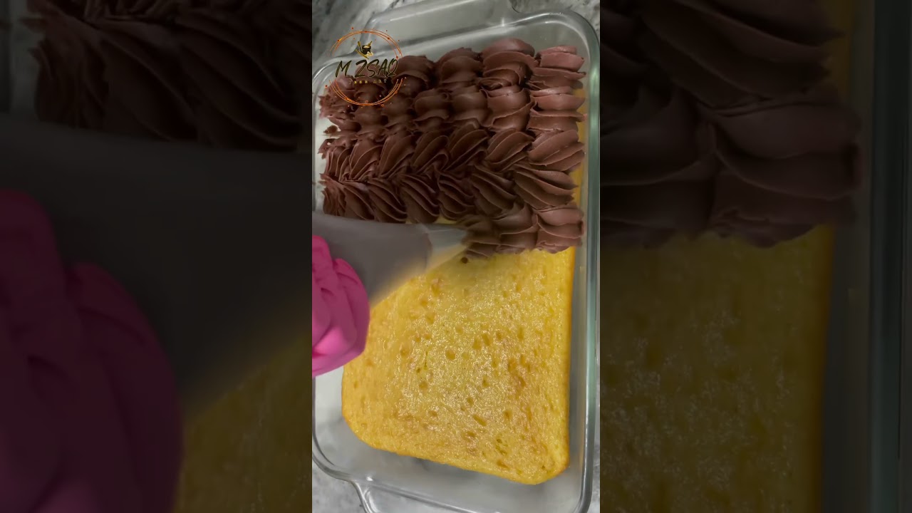 Frosting Sheet Cake #mzsaq #food #cakedecorating #cakeart #foodie#dessert #ideas#easy#design#shorts