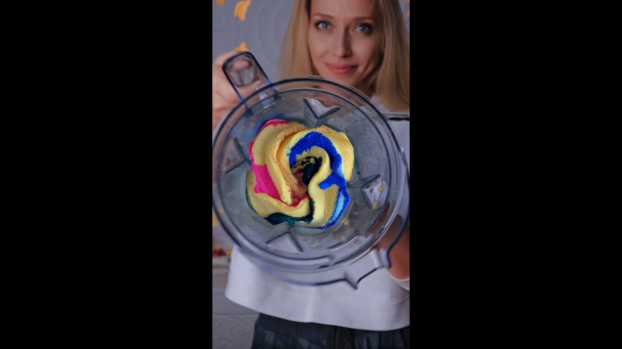 RAINBOW color dump smoothie recipe  #satisfying #asmrfood #healthyrecipes