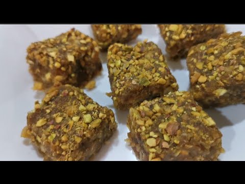 Date dessert | Khajoor ki burfie | sugar free Dates dessert | date dessert recipes in urdu / Hindi