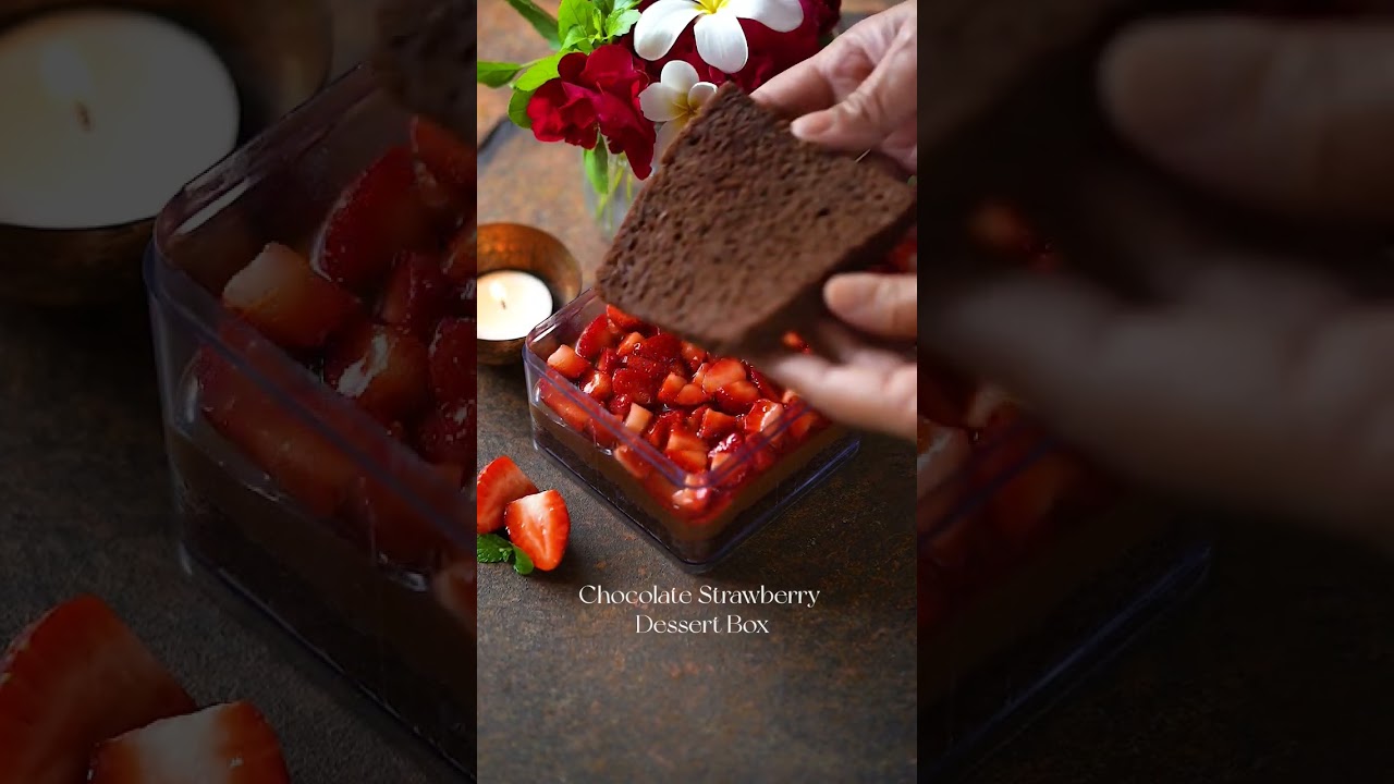 Chocolate Strawberry Dessert Box #shorts #chocolate