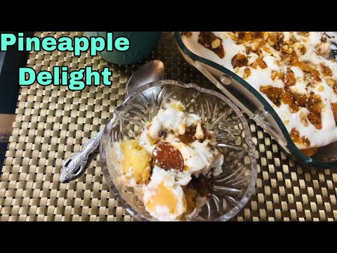 Pineapple Crush Delight| No Bake Pineapple Brittle Dessert| Quick Dessert Recipe