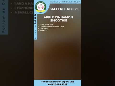 Apple Cinnamon Smoothie Recipe by Nutrikalp Clinic.