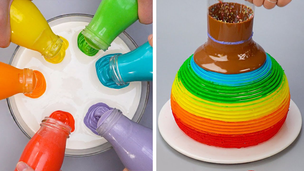How To Make the Best Ever Rainbow Cake | Easy Dessert Recipes For Your Family | So Tasty Cake