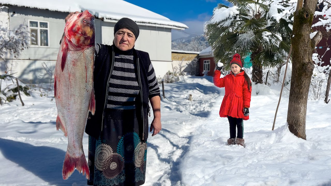 HUGE FISH COOKING FOR THE COLD WINTER DAYS! BEST DESSERT RECIPE FROM GRANNY | RELAXING COUNTRY LIFE