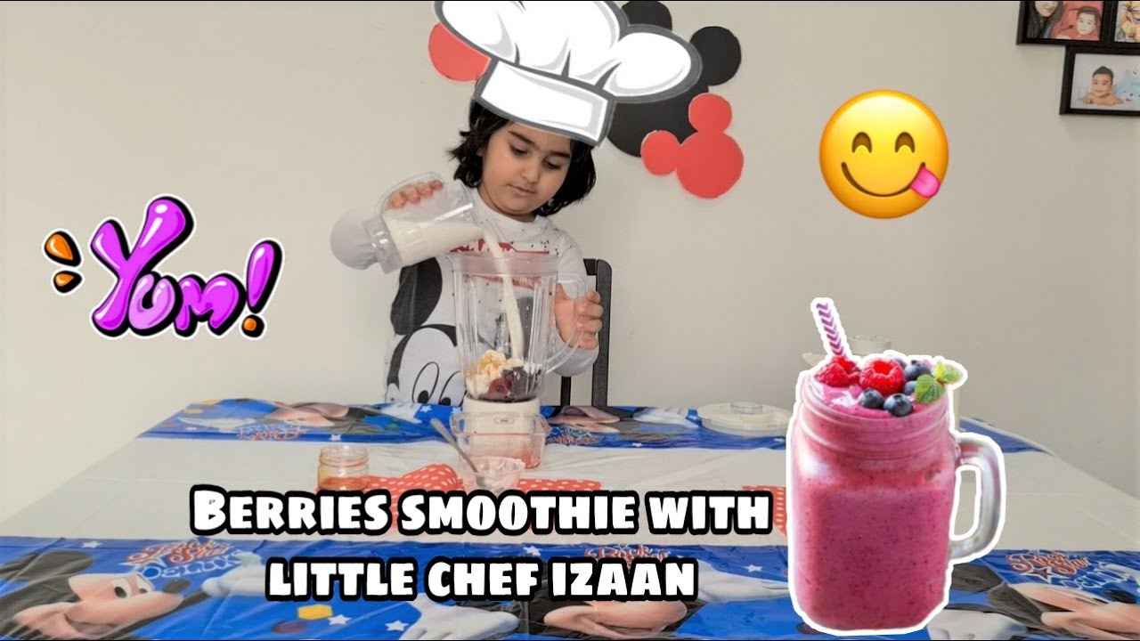 Berries Smoothie recipe by little chef Izaan | How to make smoothie with frozen berries #smoothie