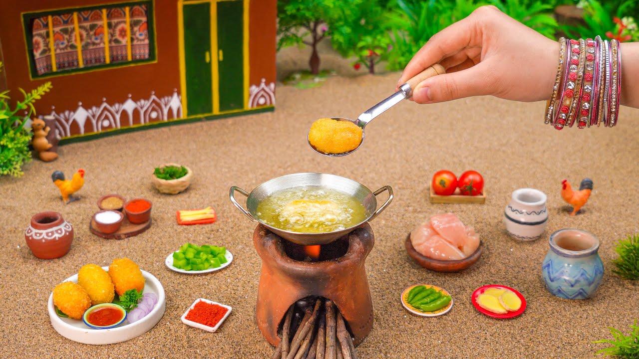 Miniature Chicken Bread Roll Recipe | Chicken Tikka Roll | Tiny Foodkey | Simple Chicken Recipe