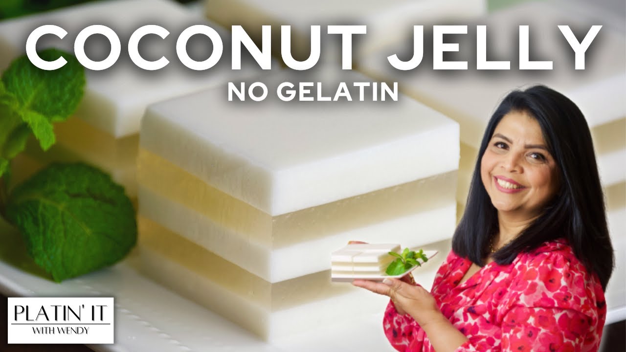Easy Coconut Jelly Recipe | Coconut Pudding | No Gelatin | Veg/Vegan Dessert