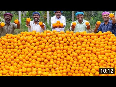 ORANGE JUICE | Huga Orange Juice Making | Orange Recipe | Cooking Kesari Dessert Recipes in Village