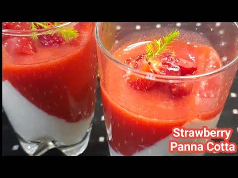 Panna Cotta| strawberry recipes| dessert recipes| strawberry panna cotta recipe| fresh strawberry |