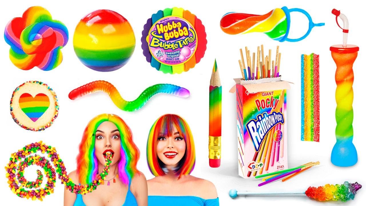 Rainbow Desserts Challenge | Eating Only ONE COLOR Food for 24 Hours by RATATA POWER