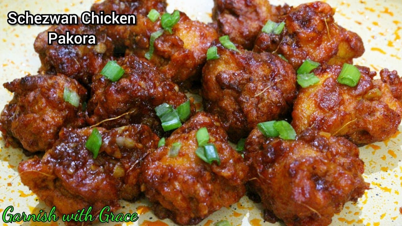 Schezwan Chicken Pakora Recipe | Schezwan Fried Chicken Recipe