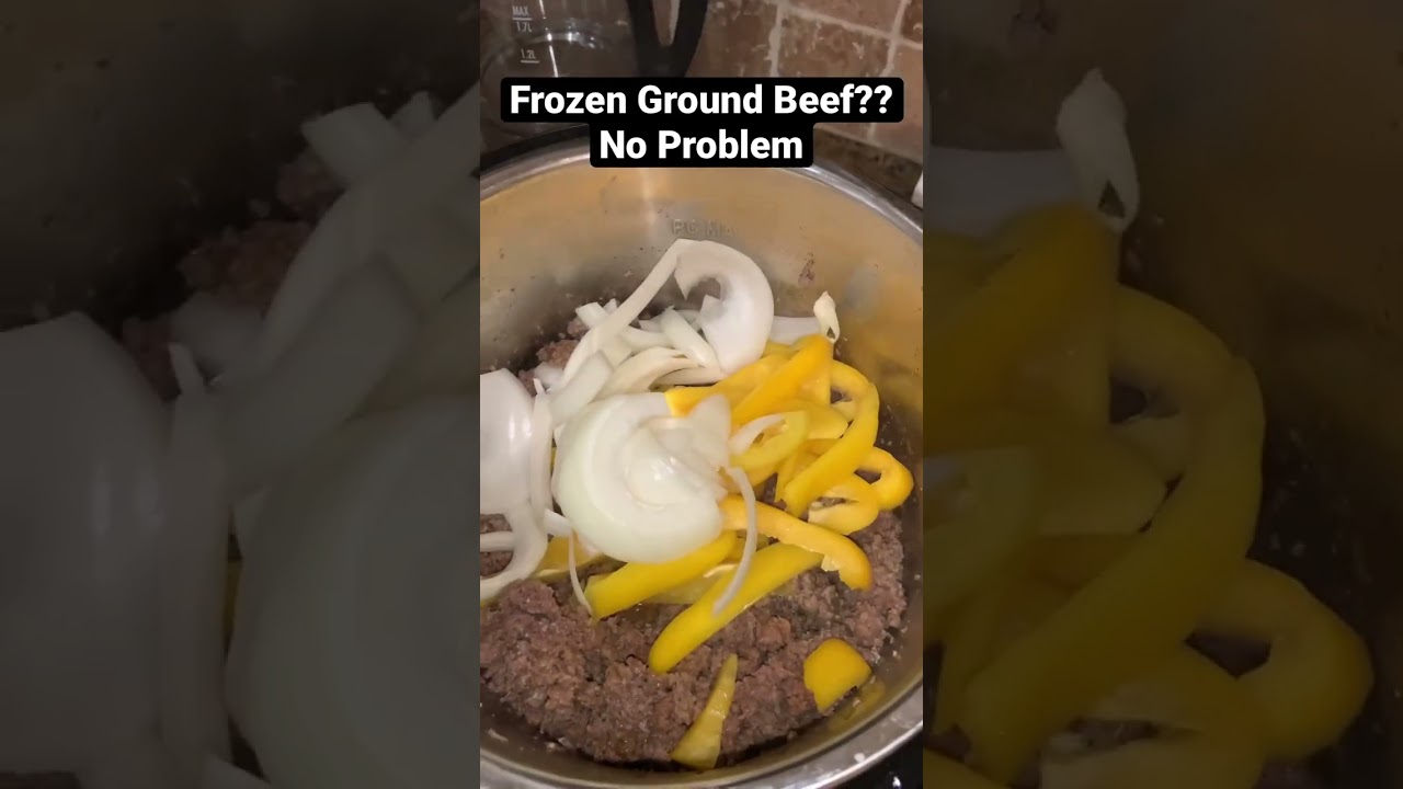 Easy Ground Beef from Frozen Instant Pot Recipe #instantpot #easyrecipe #cheesy