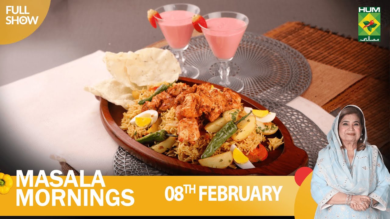 Masala Mornings – 08 Feb 2023 – Recipes: Angara Chicken Pulao & Strawberry Dessert – Shireen Anwar