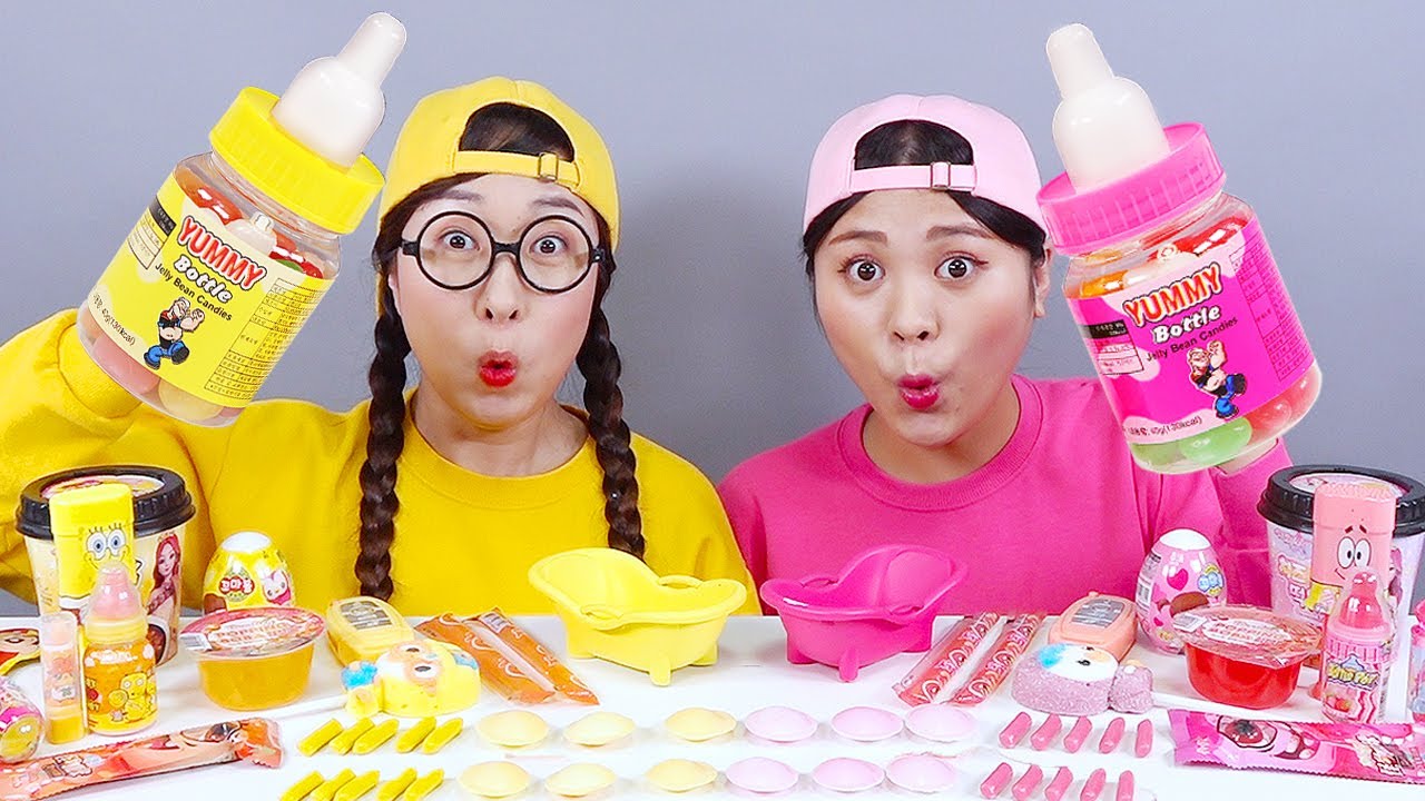Pink Jelly Dessert VS Yellow Jelly Dessert Challenge DONA