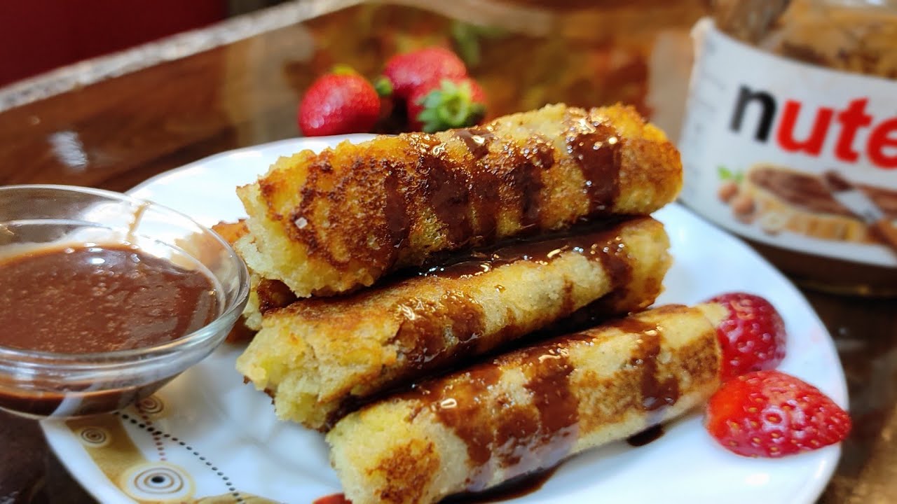 Nutella French Rolls / Chocolate roll ups. quick dessert recipes#shorts