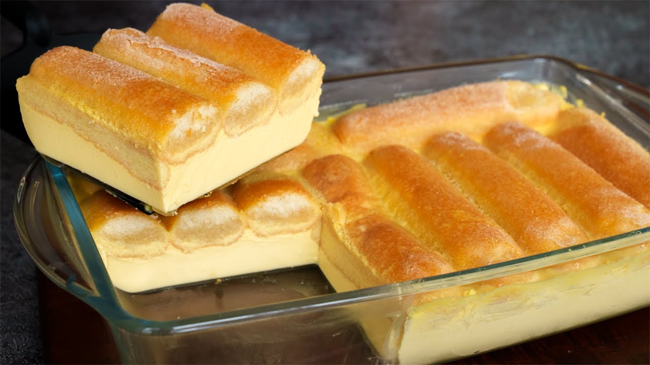 Only 5 ingredients dessert in 5 minutes with orange! No Baking, No Flour, No condensed milk