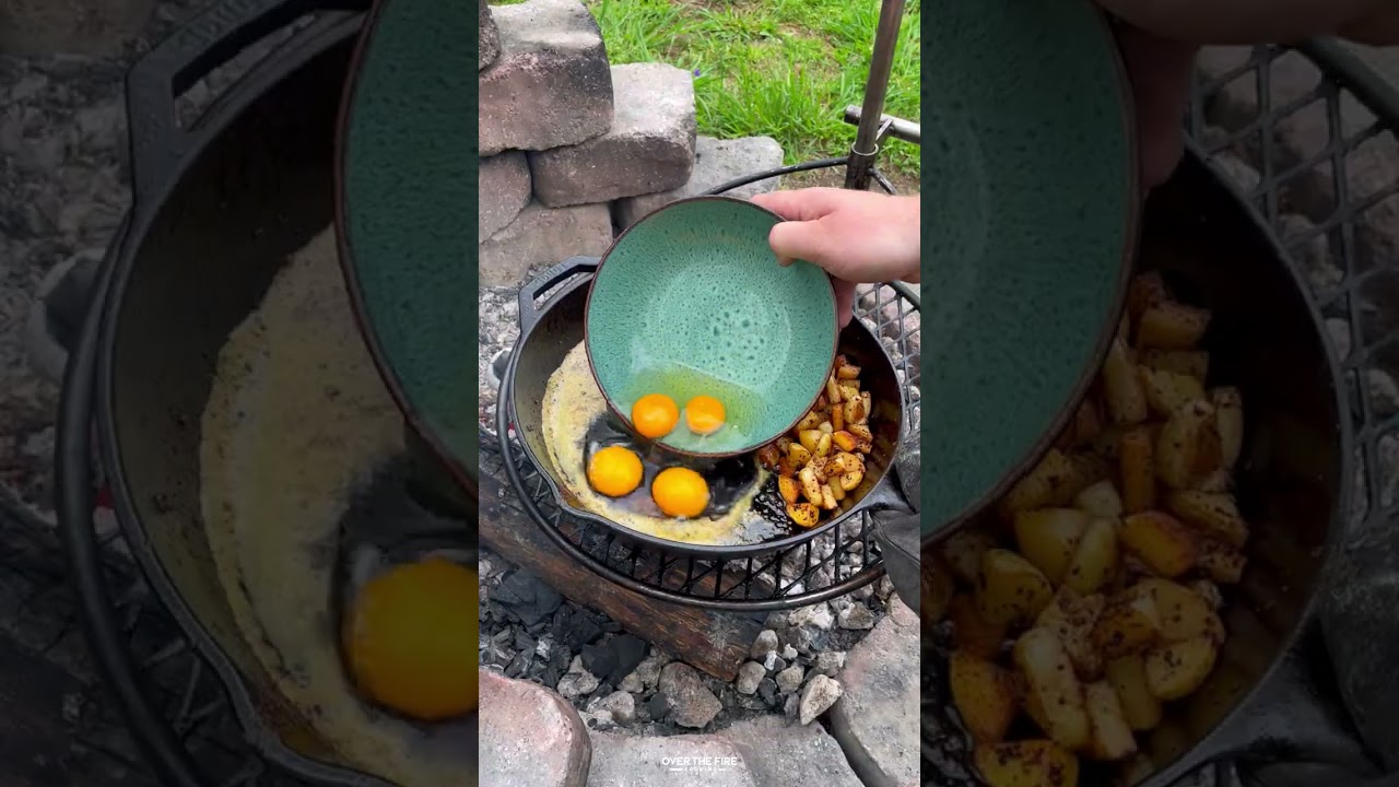 Steak and Eggs with Charred Scallion Chimichurri Recipe | Over The Fire Cooking by Derek Wolf