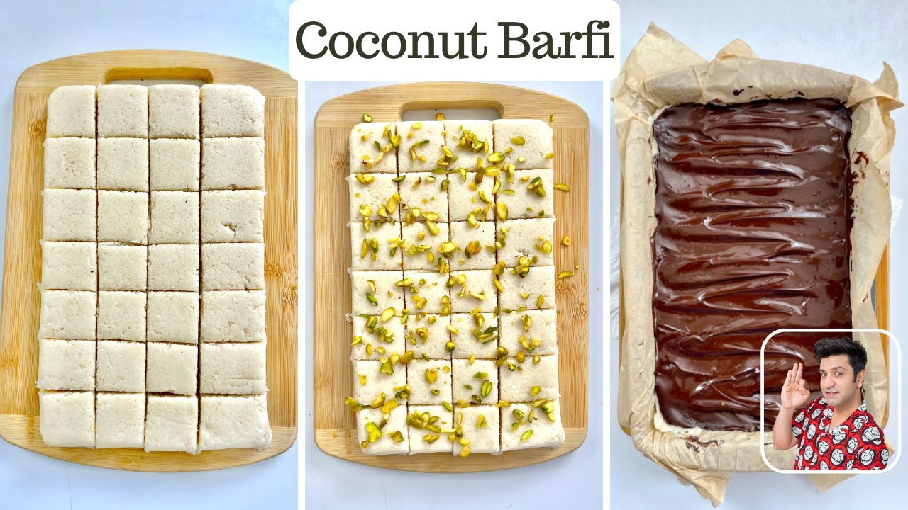 3-Ingredients Coconut Barfi | Chocolate Barfi | Quick Dessert | Indian Mithai | Kunal Kapur Recipes