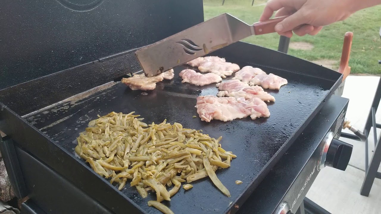 Blackstone Griddle Chicken Thighs with Green Bean Casserole