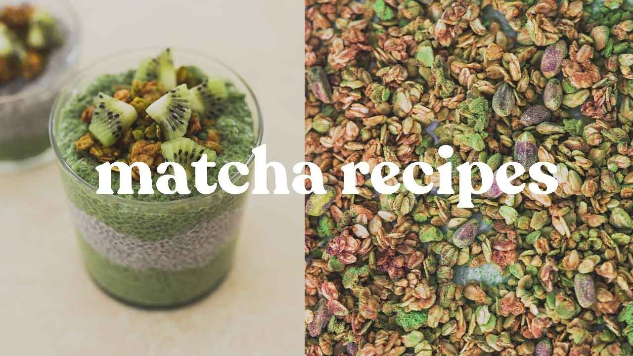 Matcha Dessert Recipes | Granola, Microwave Mug Cake, Matcha Martini, Chia Pudding Parfait