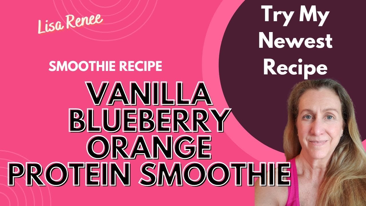 Protein Smoothie Recipe, Smoothie with Vega Vanilla Protein Powder, blueberry, banana, almond milk