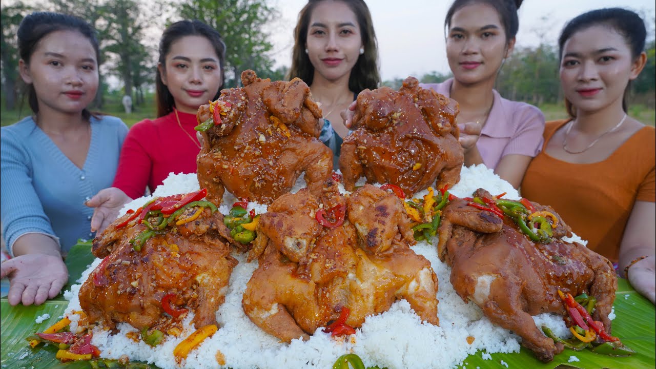 Cook chicken crispy with rice recipe and eat – Amazing cooking