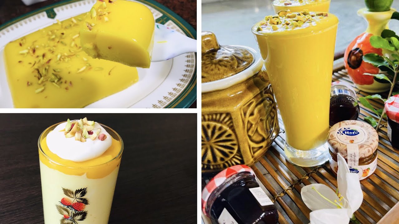 3 Mango Dessert Recipes / Mango Pudding / Mango milkshake / Mango mousse / Summer Mango Recipes