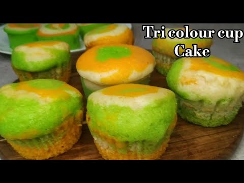 Tricolour Cup Cake Recipe | Vanila Cup Cake | Republic Day Special Recipe | Rupali Food Corner..