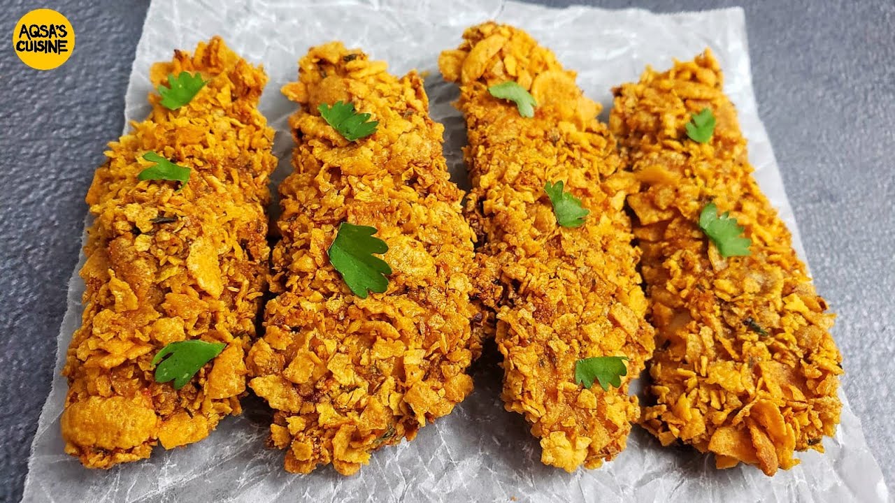 Crispy NO FRY Chicken Zinger Tenders/ Strips Recipe, Zinger Chicken For Iftar Menu by Aqsa's Cuisine