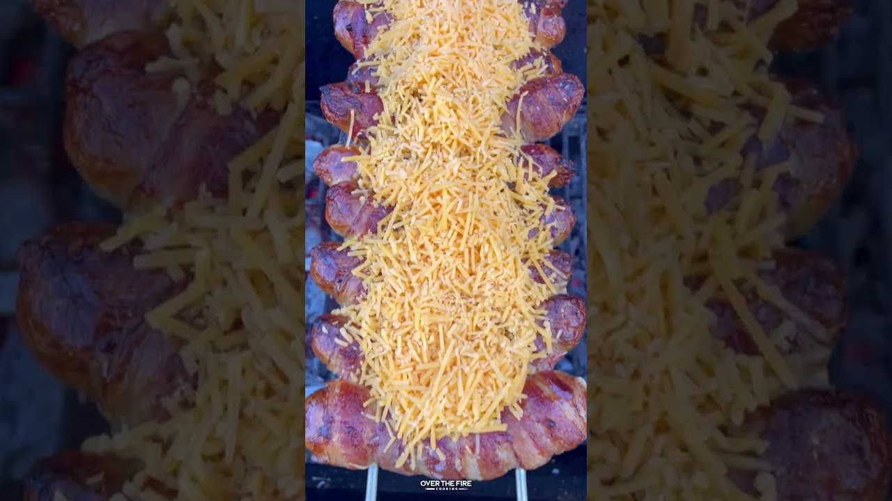 Chicken Bacon Ranch Sausage Skewer Recipe | Over The Fire Cooking by Derek Wolf