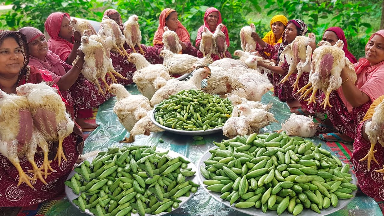 Different Types Chicken Veg Curry Recipe – Rainy Day Dinner Cooking for Full Village People