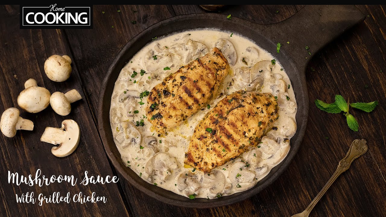 Creamy Mushroom Sauce | Butter Garlic Mushroom Sauce | Grilled Chicken | Mushroom Recipes