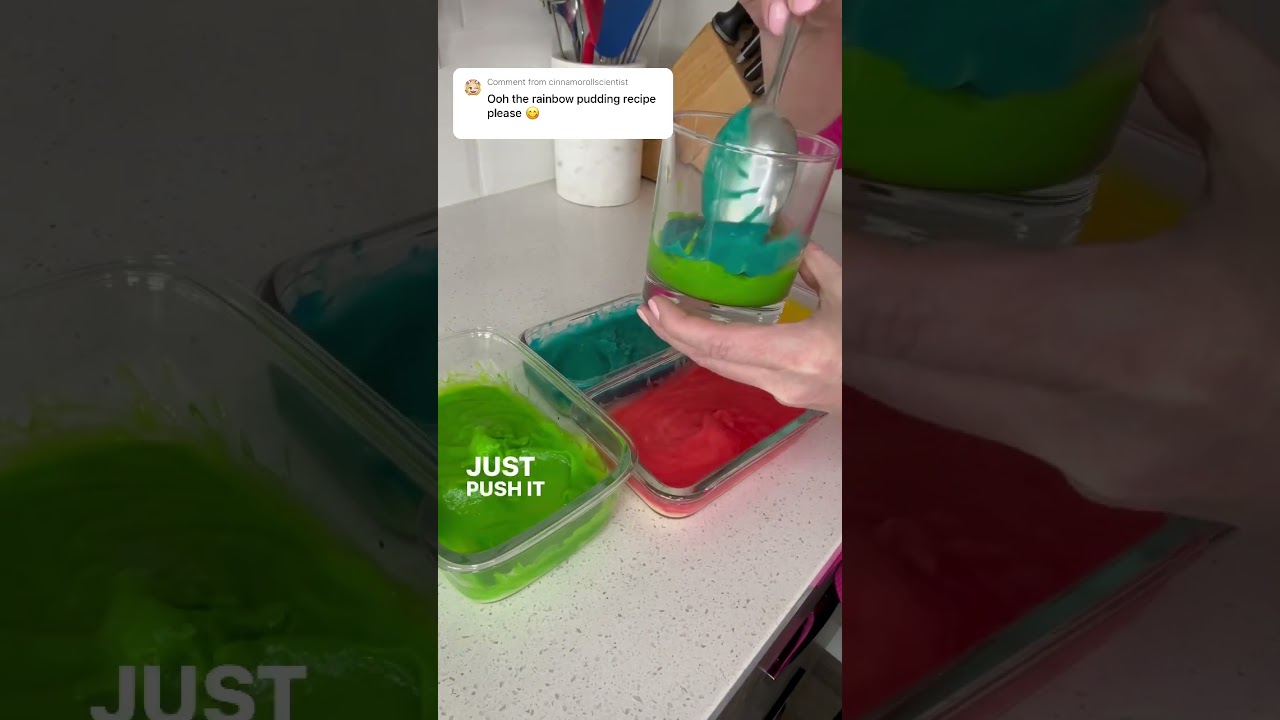 Rainbow Pudding Recipe #shorts