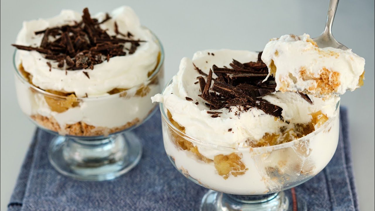 Hausgemachtes Dessert in 5 Minuten! Alle suchen nach diesem Bananenrezept! Keine Gelatine!