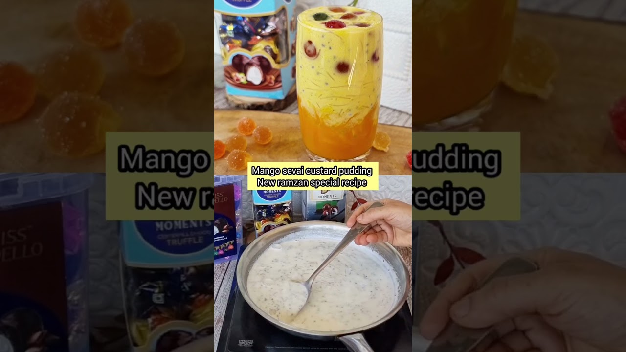 ramzan special new recipe mango sevai custard pudding,new mango dessert recipe|mango custard|#shorts