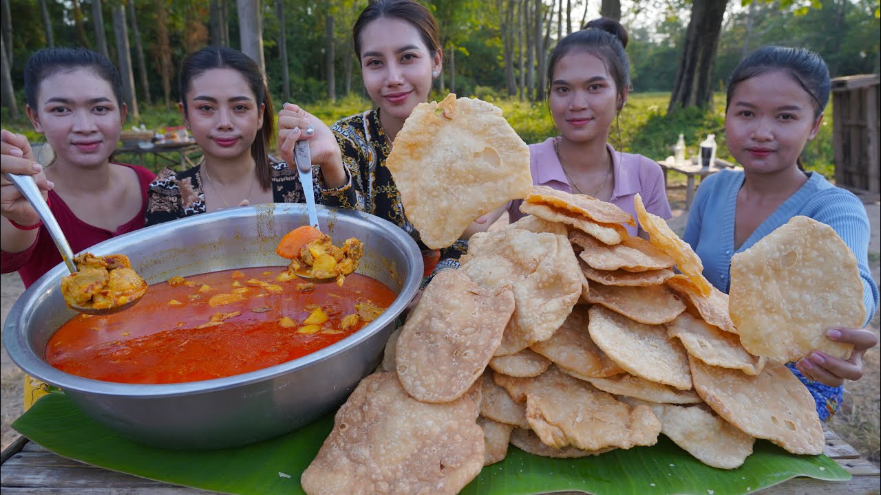 Cake cook recipe with chicken curry and eat – Amazing video