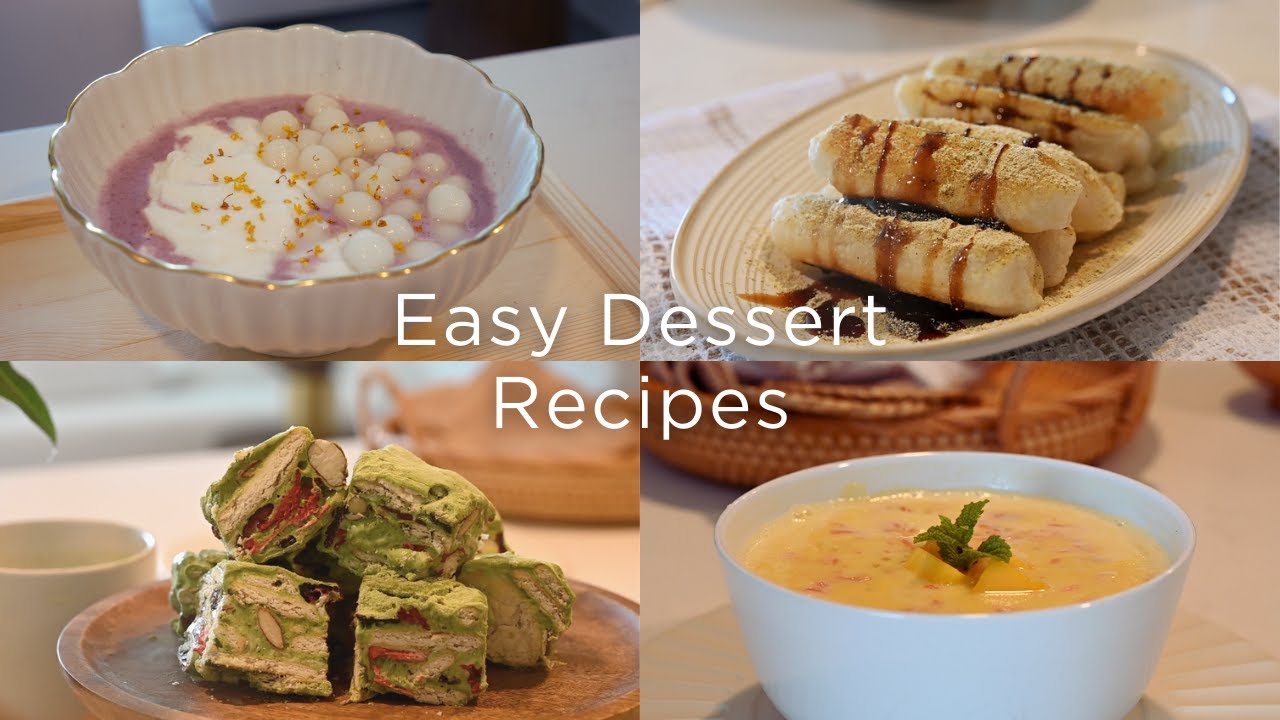 [SUB] 4 low-sugar Chinese dessert recipes | Easy to make at home