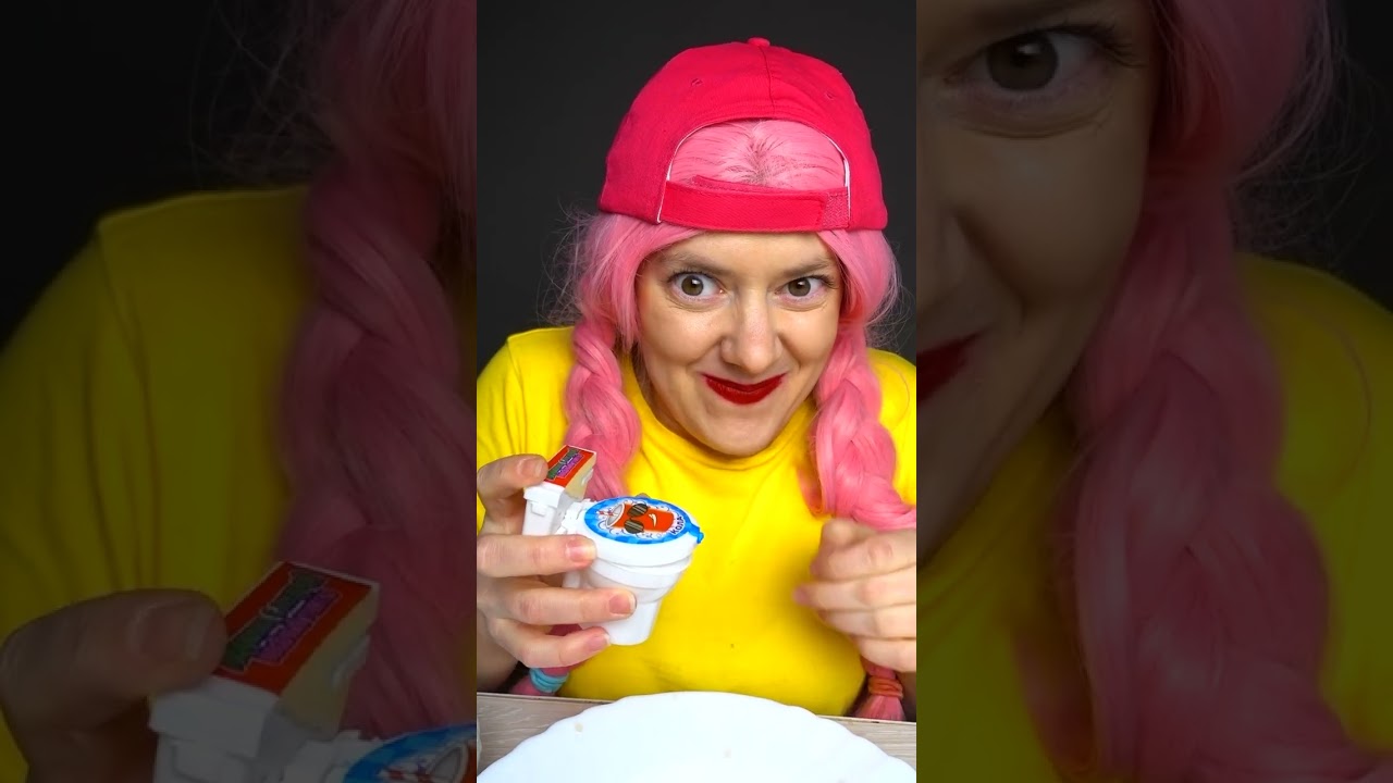 Red vs Blue food dessert Mukbang | 24 hour food challenge | PinkyBlack #shorts