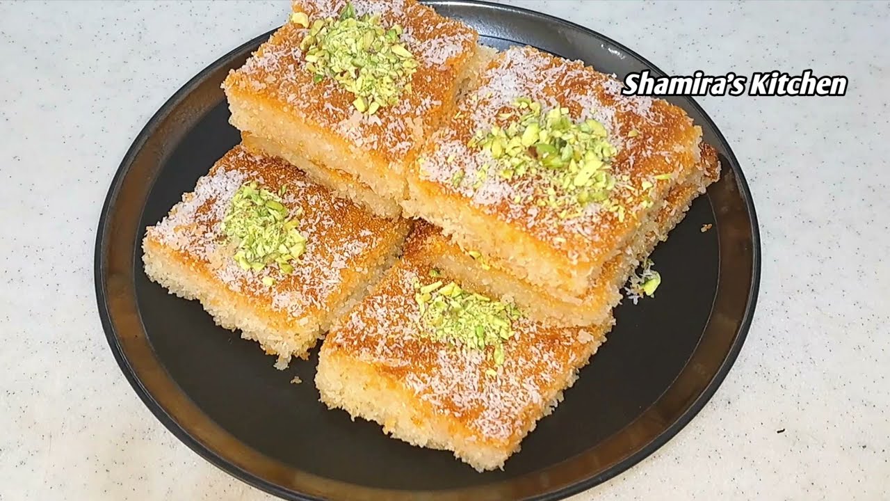 Basbousa Cake/Saudi founding day/Saudi Arabia/Semolina Cake/Arabic sweet recipe/Shamira's Kitchen