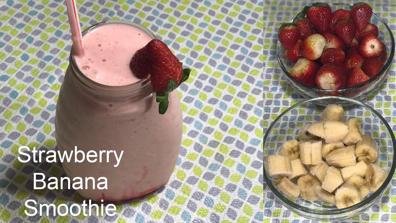 How to make Strawberry & banana Smoothie | Easy Breakfast Smoothie Recipe | Banana &StrawberrySmooth