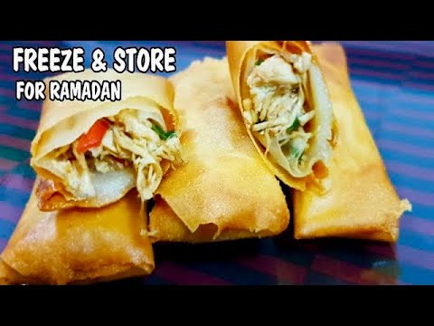 Chicken Spring Rolls l Ramadan Recipes l Freeze and Store for Ramadan l Cooking with Benazir