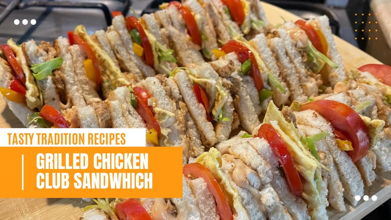 Grilled Chicken Club Sandwich Recipe |chicken sandwich | Bakery style sandwich