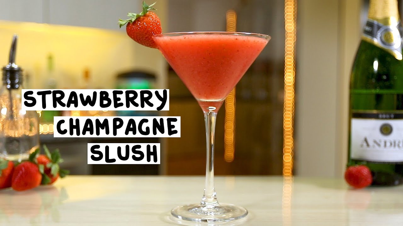 Strawberry Champagne Slush – Tipsy Bartender